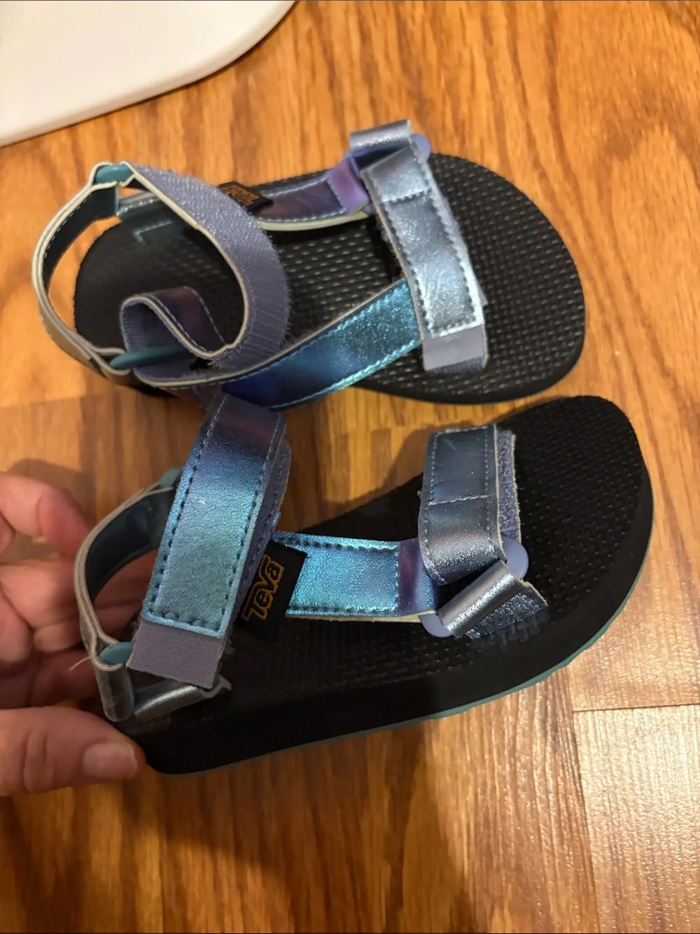Teva Kids Iridescent Blue-Purple Strap Sandals